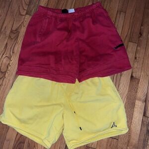 Rare Nike Jordan Sweatpant Shorts Men Size XXL Red And Yellow Lot Of 2